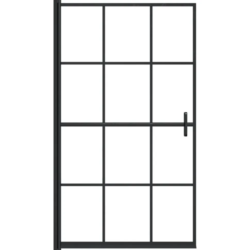 vidaXL Douchewand 80x140 cm ESG zwart
