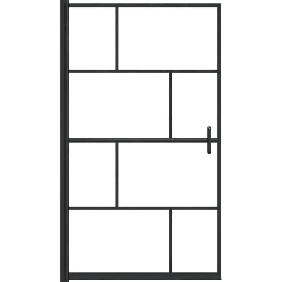 vidaXL Douchewand 80x140 cm ESG zwart