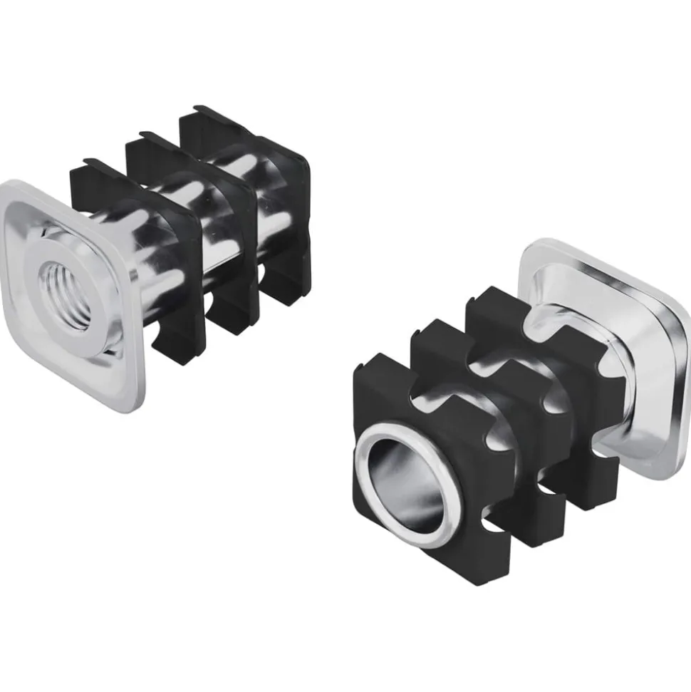 vidaXL Draadbuis Invoeg 2 pcs Zwart en Zilver 15,8 x 15,8 x 22,5 mm