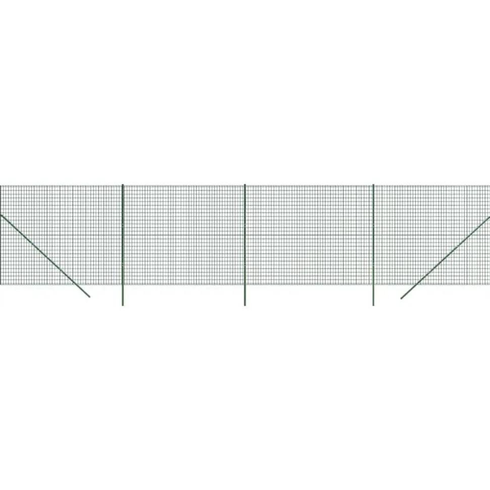 vidaXL Draadgaashek 2x10 m gegalvaniseerd staal groen