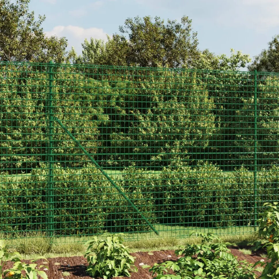 vidaXL Draadgaashek 2x10 m gegalvaniseerd staal groen