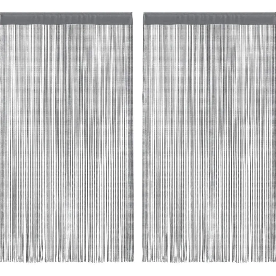 vidaXL Draadgordijnen 2 st Antraciet 100x250 cm