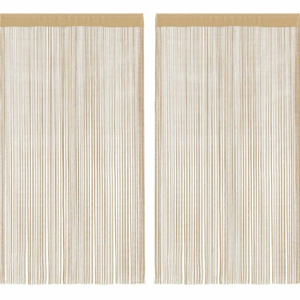 vidaXL Draadgordijnen 100x250 cm beige 2 st