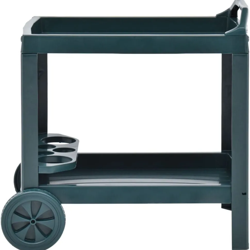 vidaXL Dranktrolley 69x53x72 cm kunststof groen