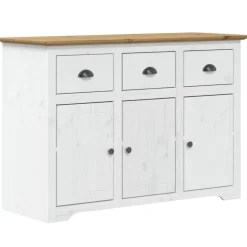 vidaXL Dressoir BODO 115,5x44x80 cm massief grenenhout wit en bruin
