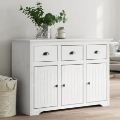 vidaXL Dressoir BODO 115,5x44x80 cm massief grenenhout wit
