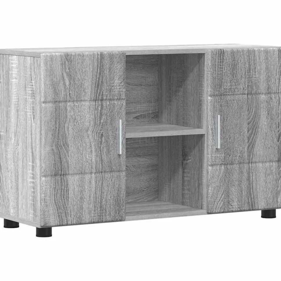 vidaXL Dressoir FLORIN Grijs Sonoma 88,5 x 30,5 x 55,5 cm Bewerkt hout