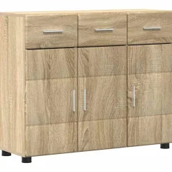 vidaXL Dressoir FLORIN Sonoma Eiken 88,5 x 30,5 x 73 cm Bewerkt hout