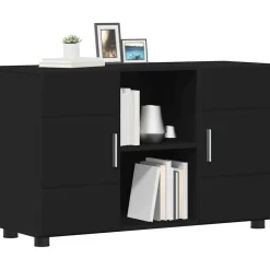 vidaXL Dressoir FLORIN Zwart 88,5 x 30,5 x 55,5 cm Bewerkt hout