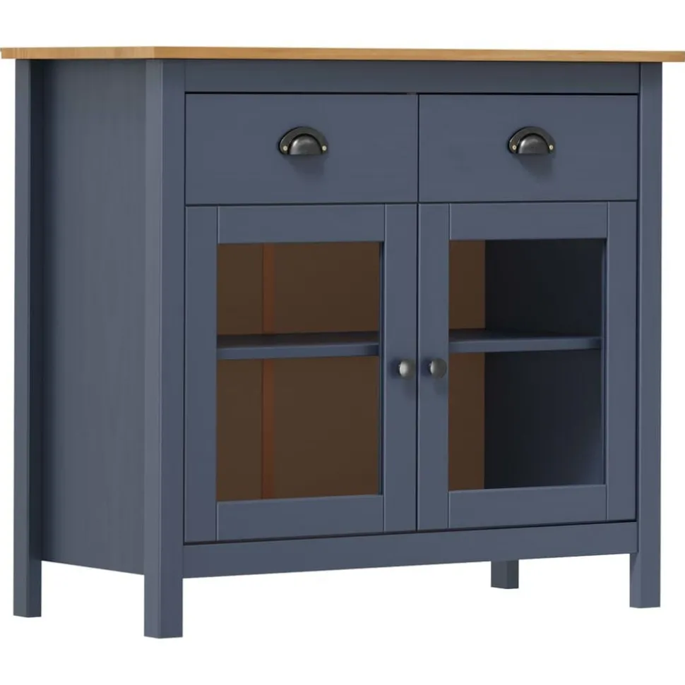 vidaXL Dressoir Hill Range 90x40x80 cm massief grenenhout grijs