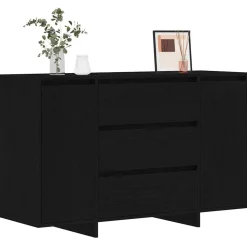 vidaXL Dressoir met lade Zwart Eiken 120 x 41 x 75 cm Bewerkt hout