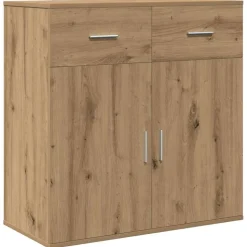 vidaXL Dressoir met lade Artisan Eiken 78 x 38 x 80 cm Bewerkt hout