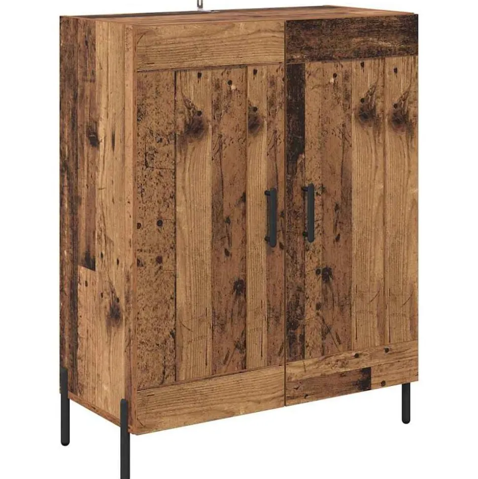 vidaXL Dressoir Oud Hout 69,5 x 34 x 90 cm Gemonteerd hout en ijzer