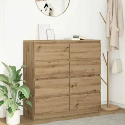 vidaXL Dressoir 100x35x99 cm bewerkt hout artisanaal eikenkleurig