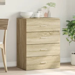 vidaXL Dressoir 60x39x80 cm bewerkt hout sonoma eikenkleurig