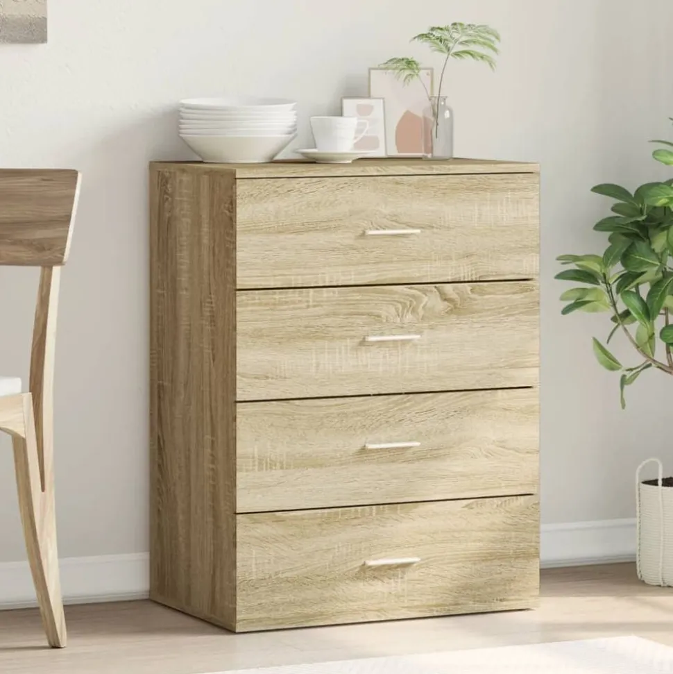 vidaXL Dressoir 60x39x80 cm bewerkt hout sonoma eikenkleurig