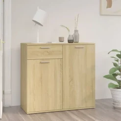 vidaXL Dressoir 80x36x75 cm bewerkt hout sonoma eikenkleurig
