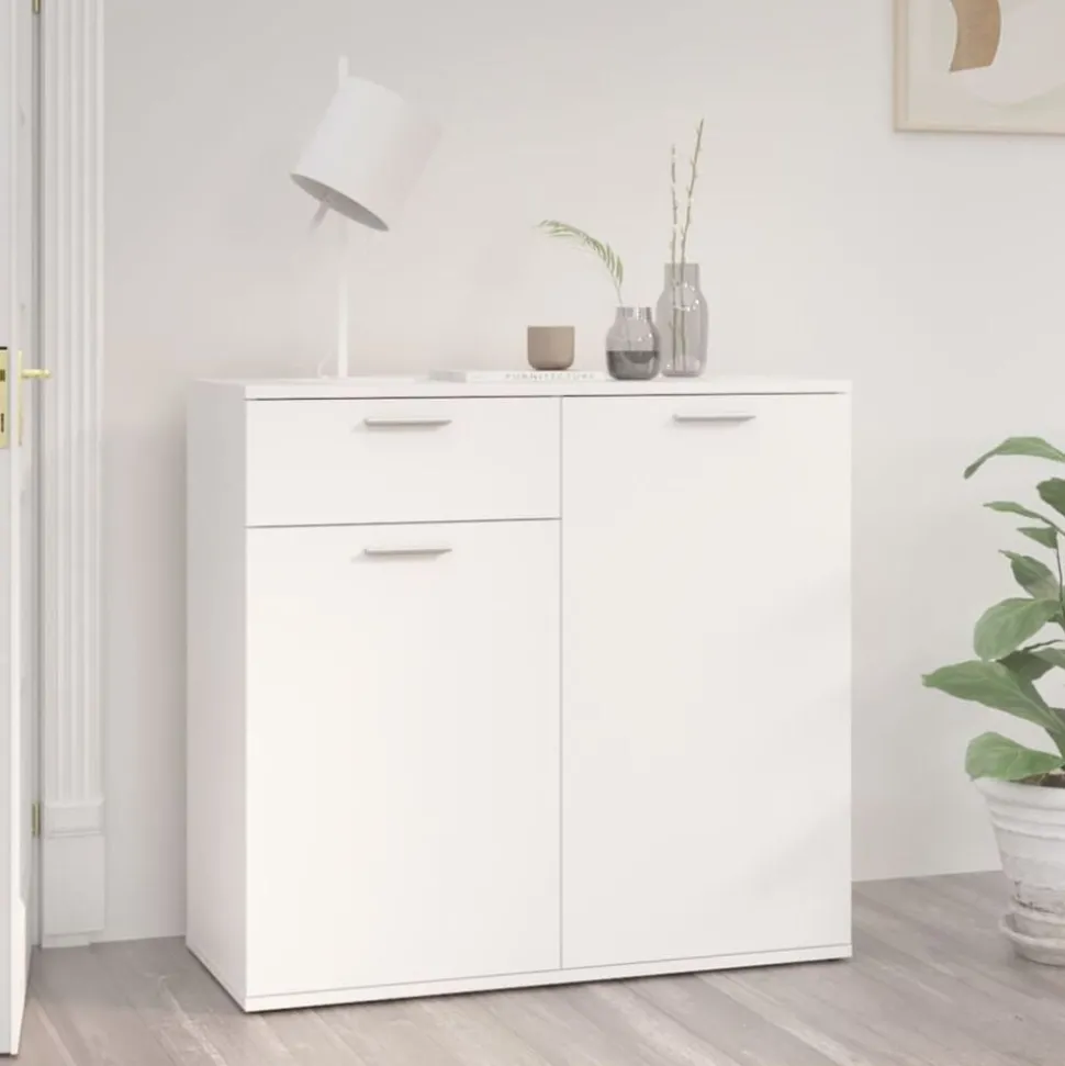 vidaXL Dressoir 80x36x75 cm bewerkt hout wit