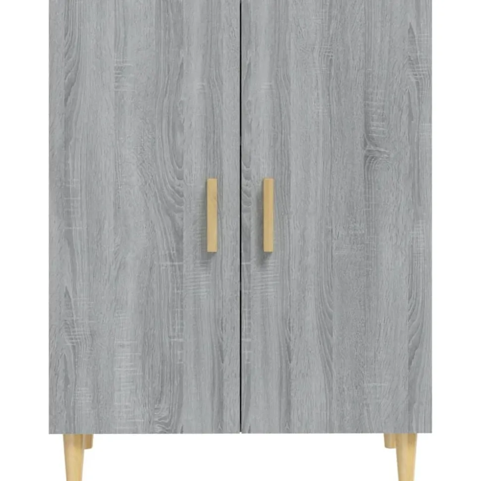 vidaXL Dressoir 70x34x90 cm bewerkt hout grijs sonoma eikenkleurig