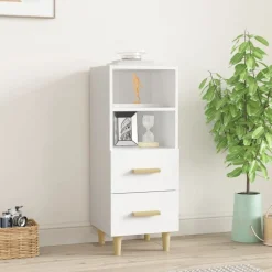 vidaXL Dressoir 34,5x34x90 cm bewerkt hout wit