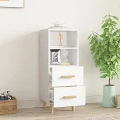 vidaXL Dressoir 34,5x34x90 cm bewerkt hout wit
