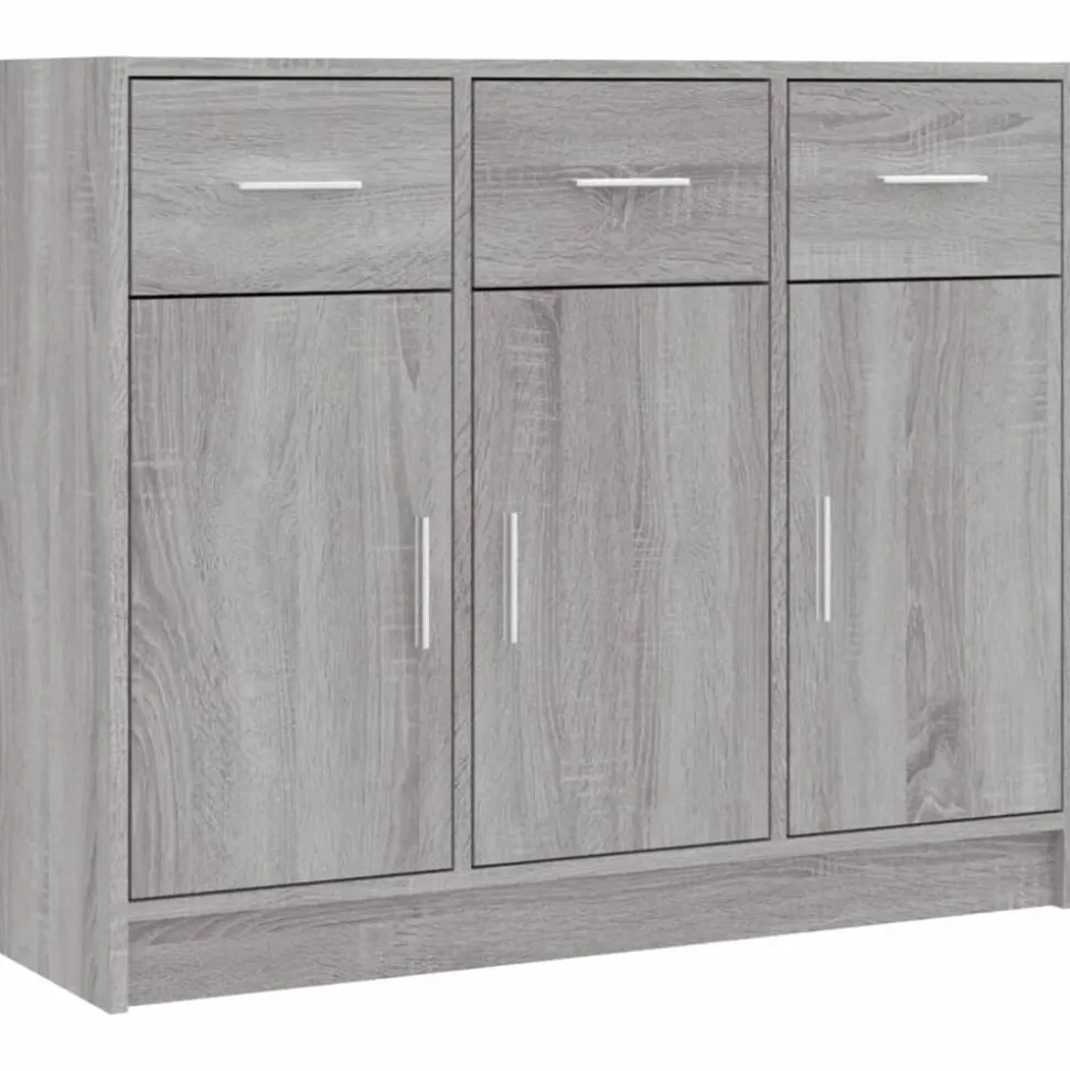 vidaXL Dressoir 91x28x75 cm bewerkt hout grijs sonoma eikenkleurig