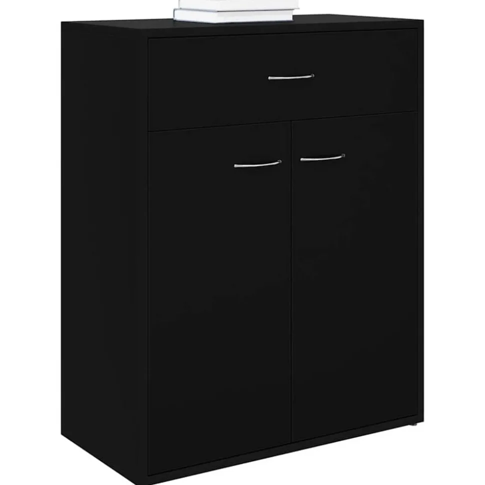 vidaXL Dressoir 60x30x75 cm bewerkt hout zwart