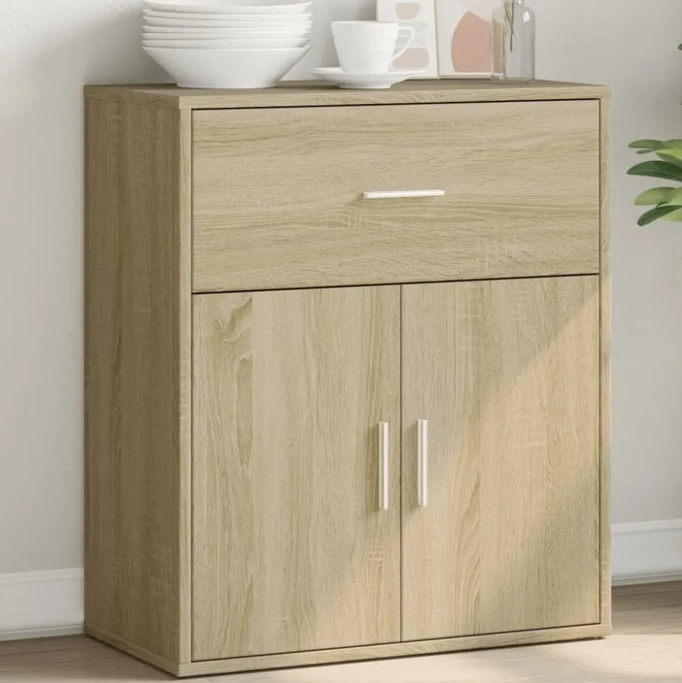 vidaXL Dressoir 60x31x70 cm bewerkt hout sonoma eikenkleurig