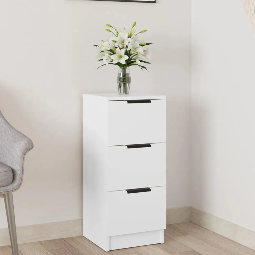 vidaXL Dressoir 30x30x70 cm bewerkt hout wit