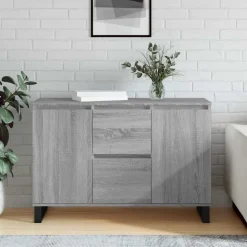 vidaXL Dressoir 101,5x35x70 cm bewerkt hout grijs sonoma eikenkleurig