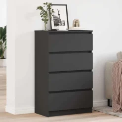 vidaXL Dressoir 60x35x98,5 cm bewerkt hout zwart