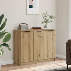 vidaXL Dressoir 90,5x30x70 cm bewerkt hout artisanaal eikenkleur