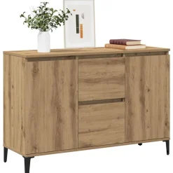 vidaXL Dressoir 102x35x70 cm bewerkt hout artisanaal eikenkleurig