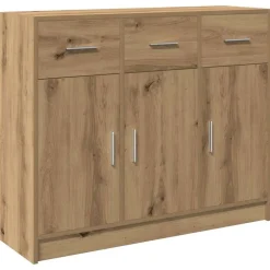 vidaXL Dressoir 91x28x75 cm bewerkt hout artisanaal eikenkleur