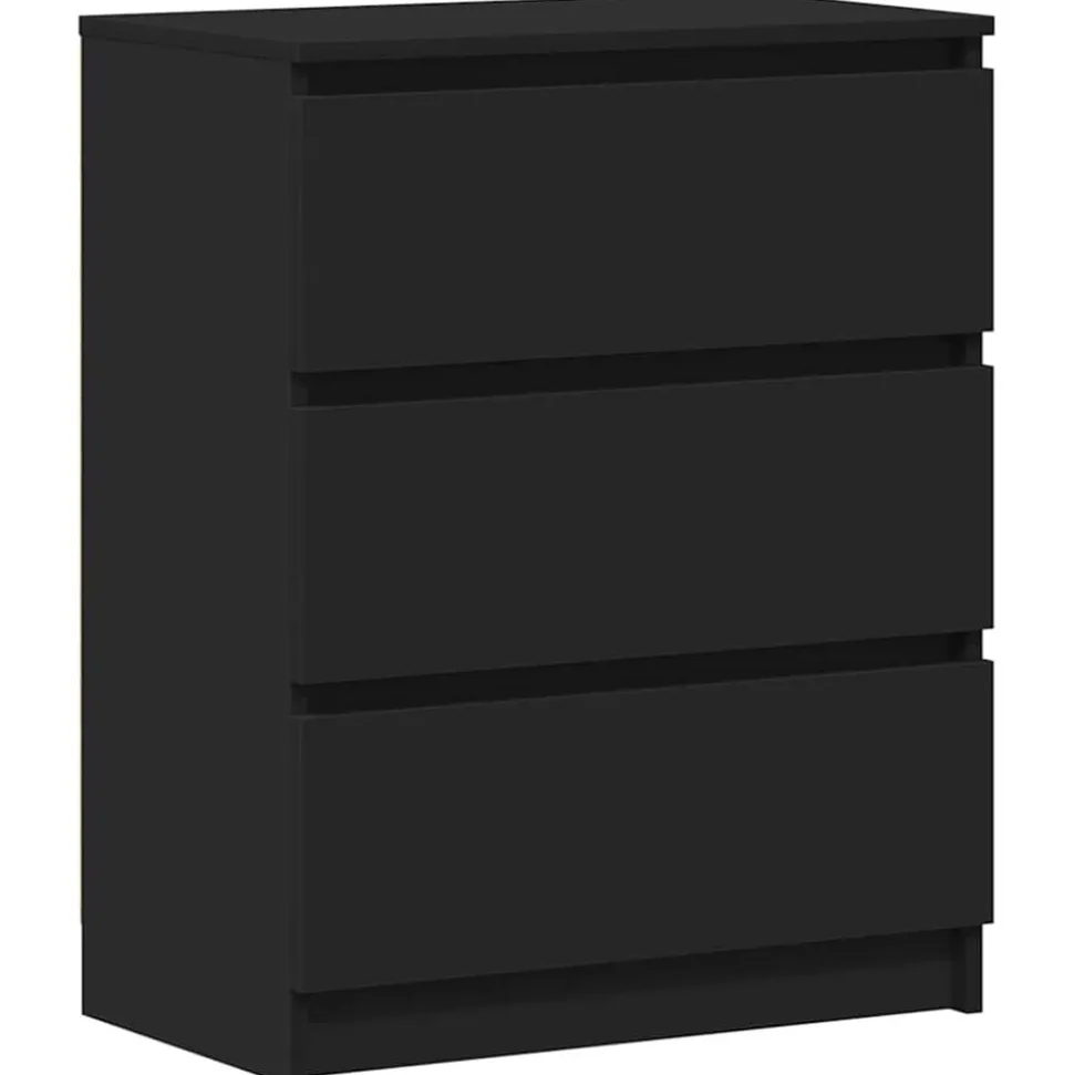 vidaXL Dressoir 60x35x76 cm bewerkt hout zwart
