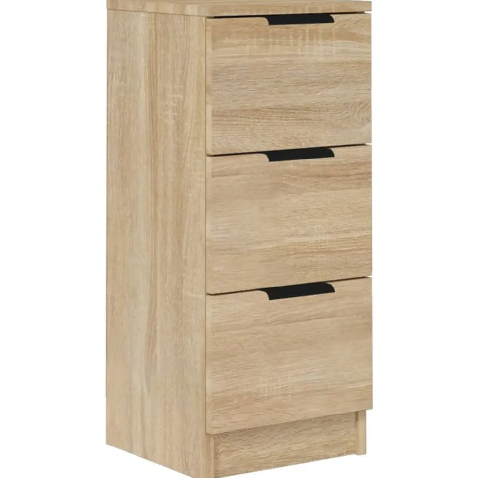 vidaXL Dressoir 30x30x70 cm bewerkt hout sonoma eikenkleurig