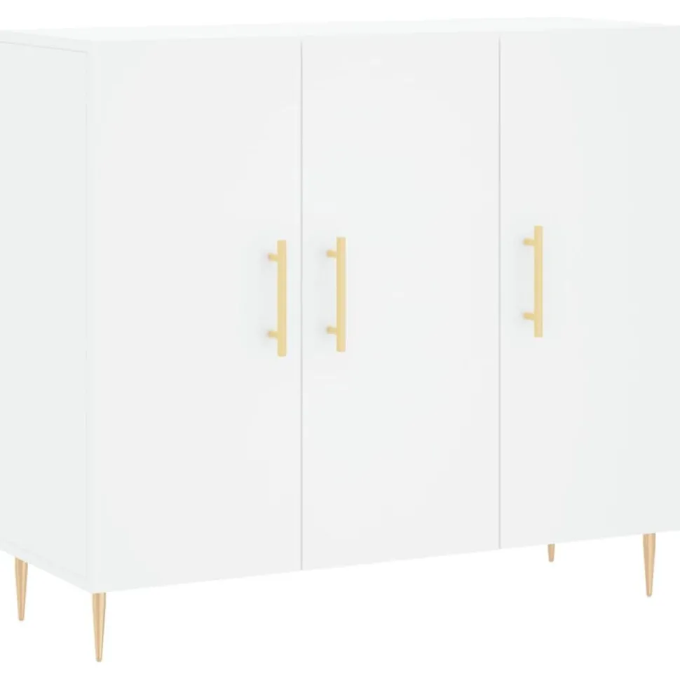 vidaXL Dressoir 90x34x80 cm bewerkt hout wit