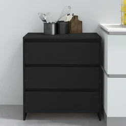 vidaXL Dressoir 70x41x75 cm bewerkt hout zwart