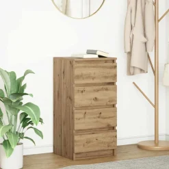 vidaXL Dressoir 37,5x35x76 cm bewerkt hout artisanaal eikenkleurig
