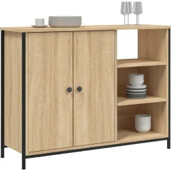 vidaXL Dressoir 100x33x75 cm bewerkt hout sonoma eikenkleurig