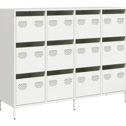 vidaXL Dressoir 135x39x103,5 cm koudgewalst staal wit