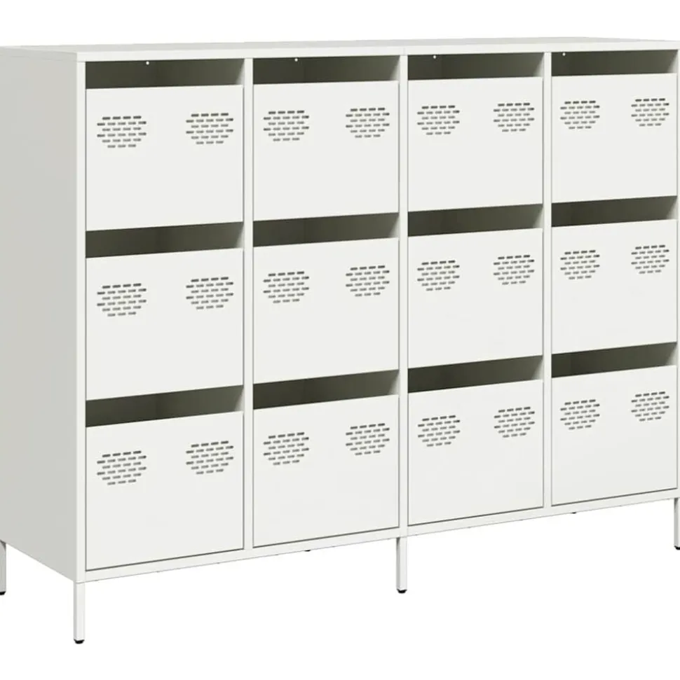 vidaXL Dressoir 135x39x103,5 cm koudgewalst staal wit