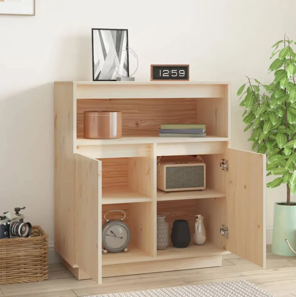 vidaXL Dressoir 70x34x80 cm massief grenenhout