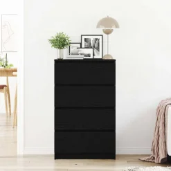 vidaXL Dressoir 60x35x98,5 cm spaanplaat zwart eikenkleurig