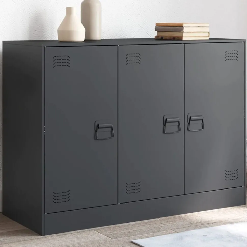 vidaXL Dressoir 99x39x73 cm staal antracietkleurig