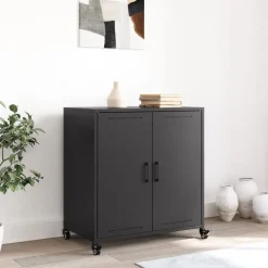 vidaXL Dressoir 68x39x72 cm staal zwart