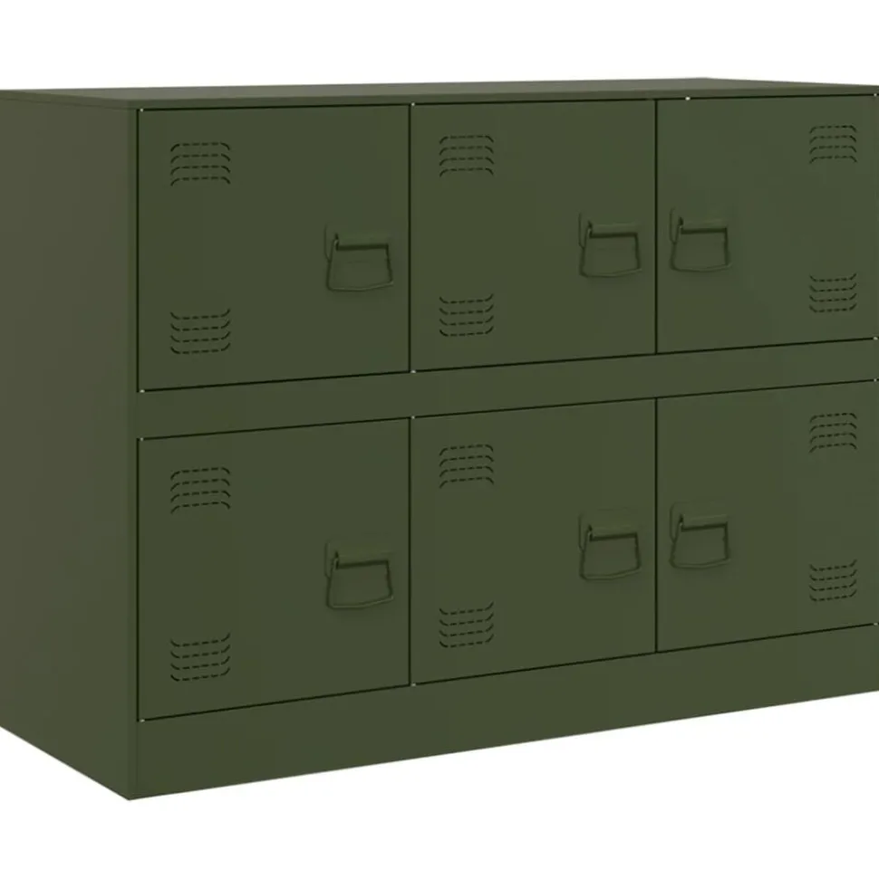 vidaXL Dressoir 99x39x73 cm staal olijfgroen