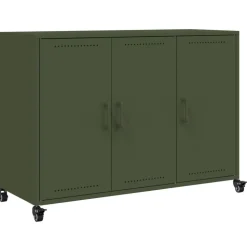 vidaXL Dressoir 100,5x39x72 cm staal olijfgroen