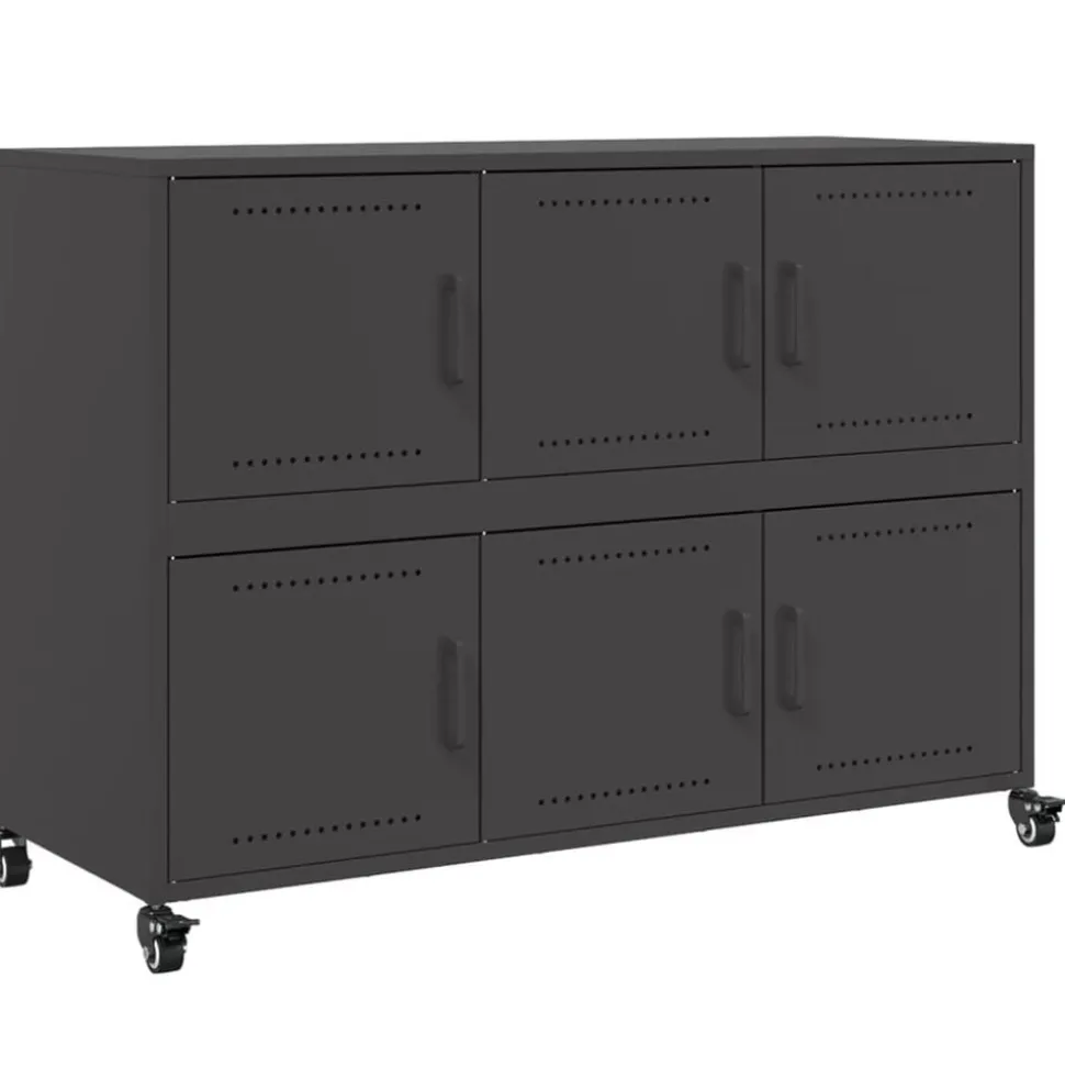 vidaXL Dressoir 100,5x39x72 cm staal zwart