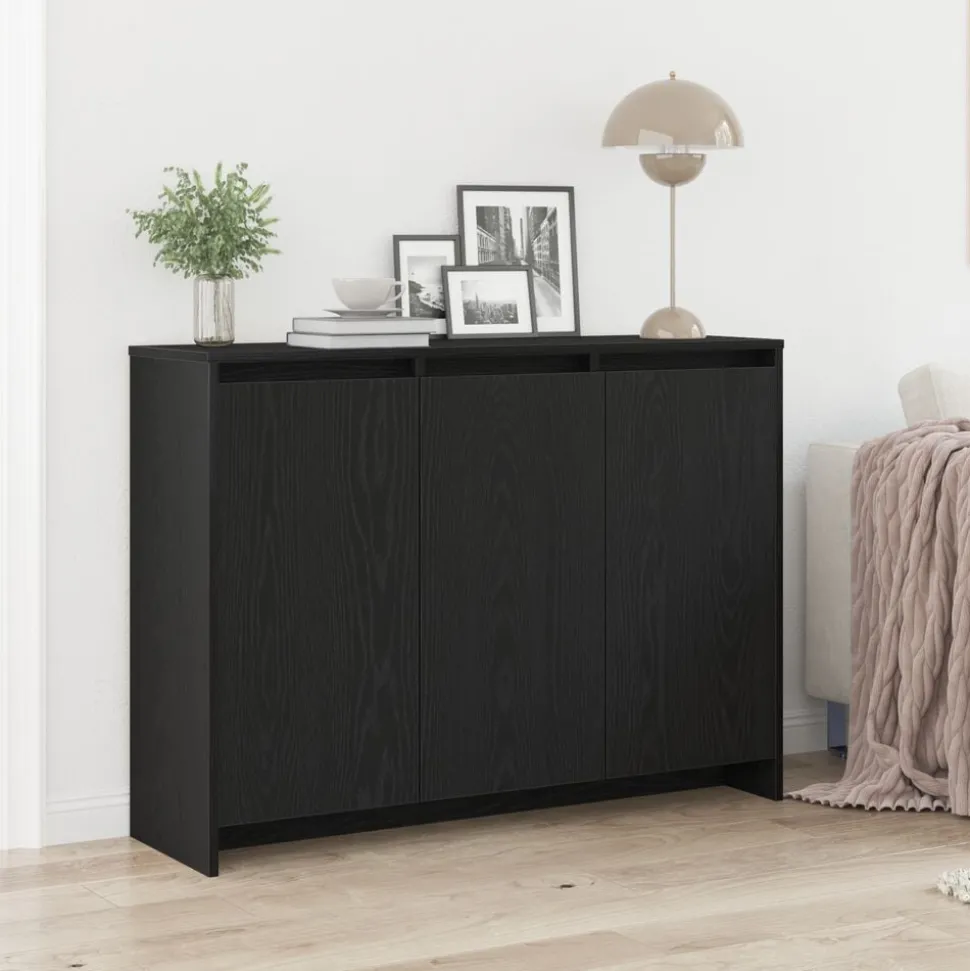 vidaXL Dressoir Zwart 102 x 29.5 x 75 cm Bewerkt hout